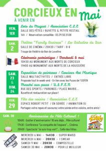Les RDV du mois de MAI